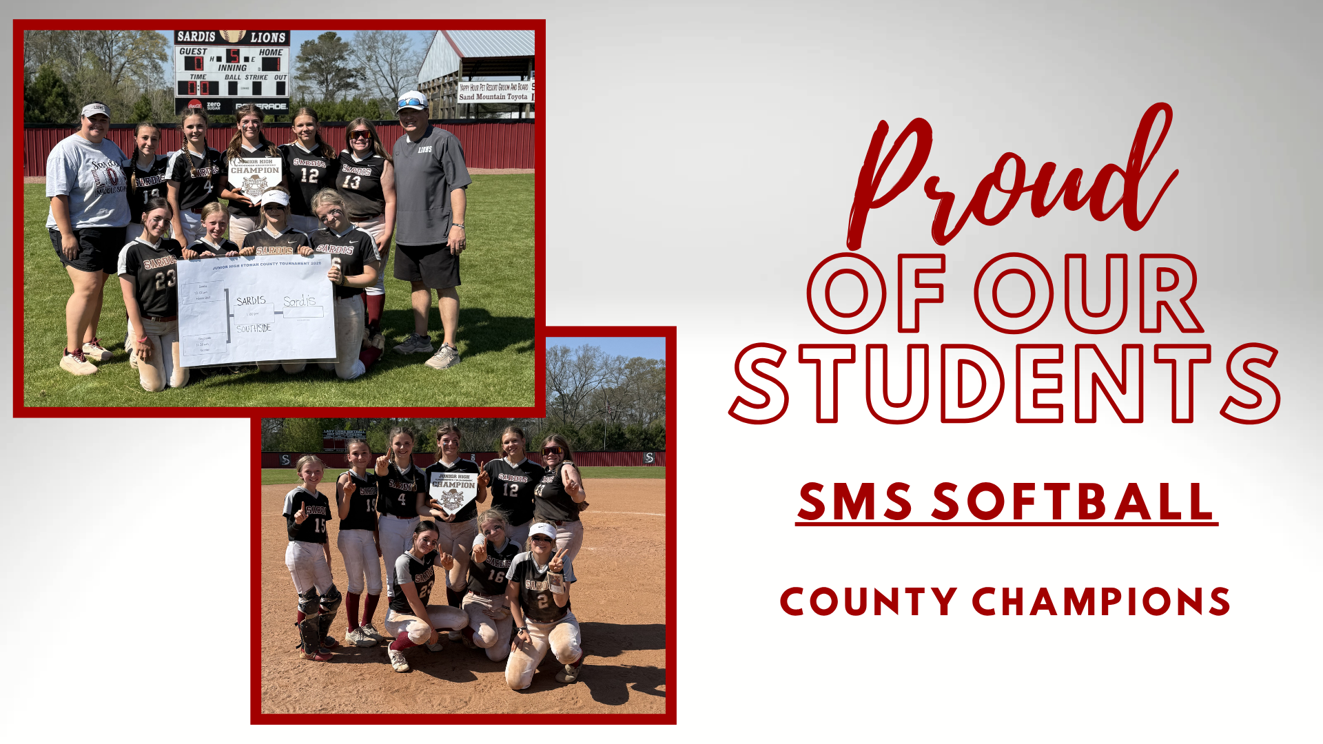 SMS Softball: County Champs!
